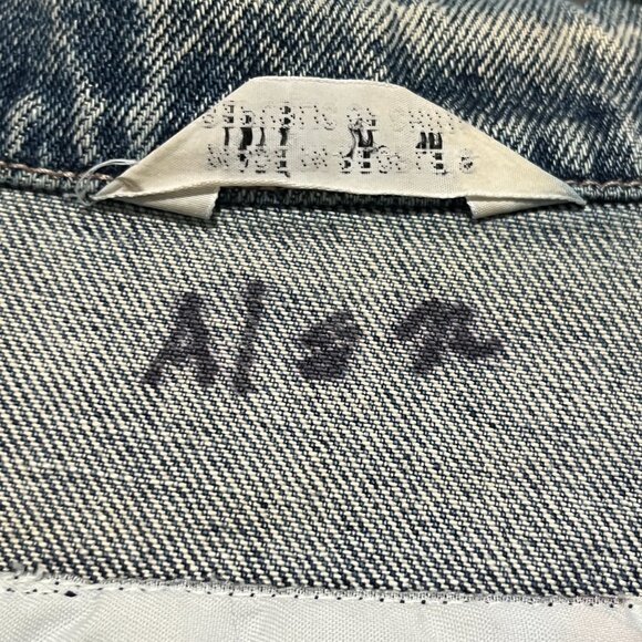 Club Sportif Mens VTG Acid Wash Denim Trucker Jacket L 80s 90s Grunge Oversized - Picture 8 of 12